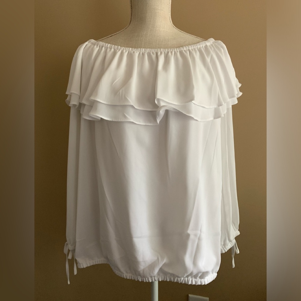 Michael Kors White Off Shoulder Blouse Top